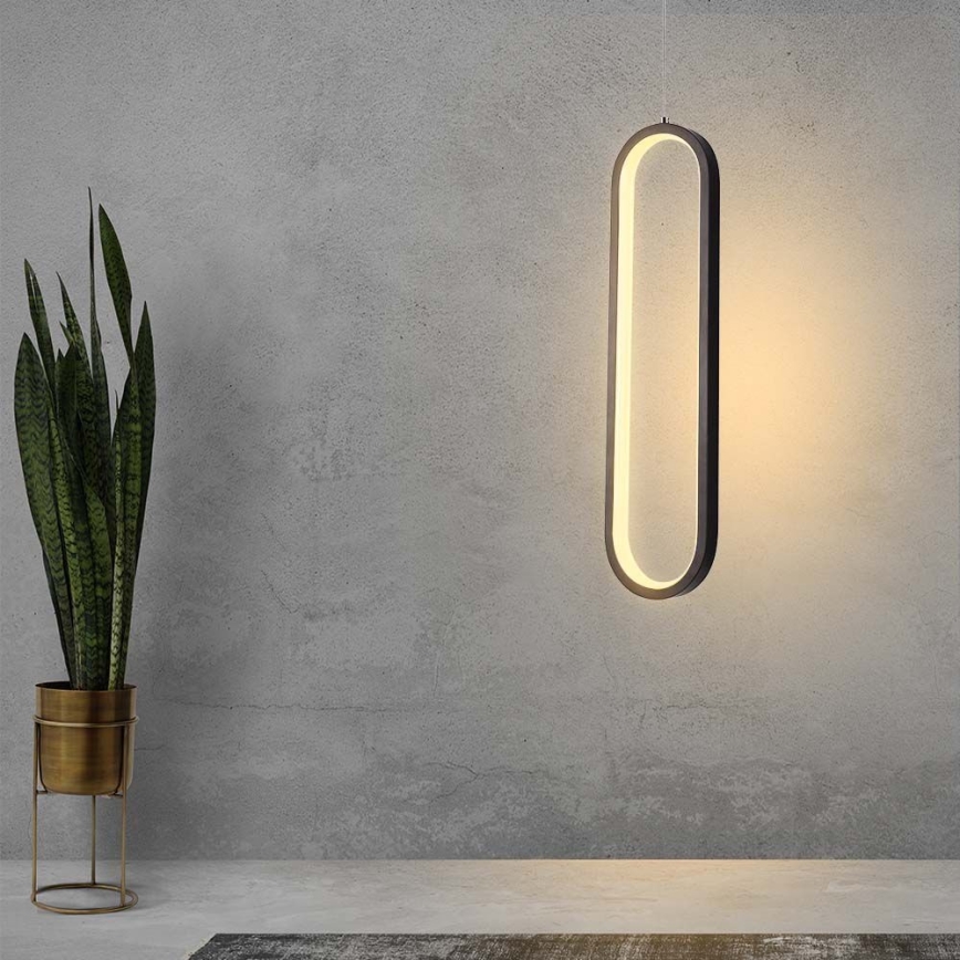 LED luster na sajli LED/13W/230V 3000K, crne boje