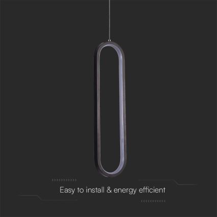 LED luster na sajli LED/13W/230V 3000K, crne boje
