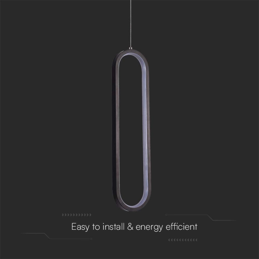 LED luster na sajli LED/13W/230V 3000K, crne boje
