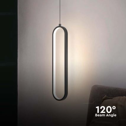 LED luster na sajli LED/13W/230V 3000K, crne boje