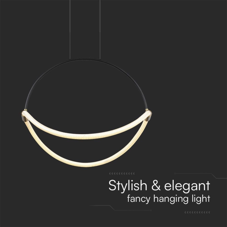 LED luster na sajli LED/16W/230V 4000K prečnik 50 cm