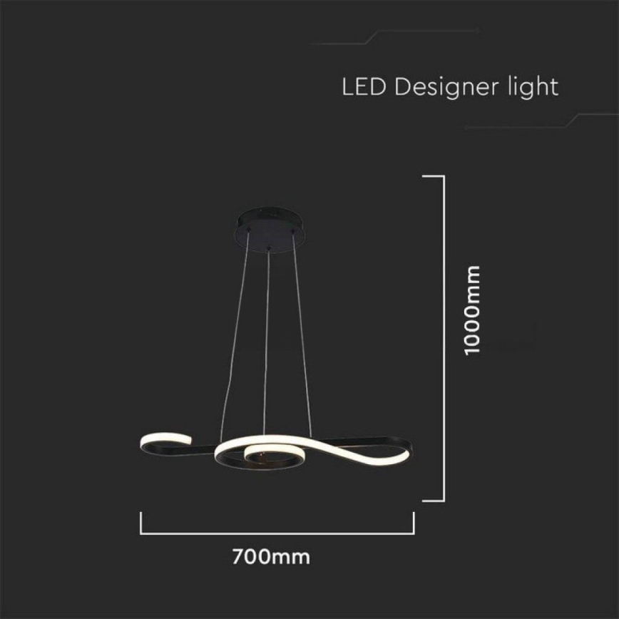 LED luster na sajli LED/18W/230V 3000K crna