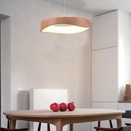 LED luster na sajli LED/18W/230V 3000K prečnik 40 cm braon