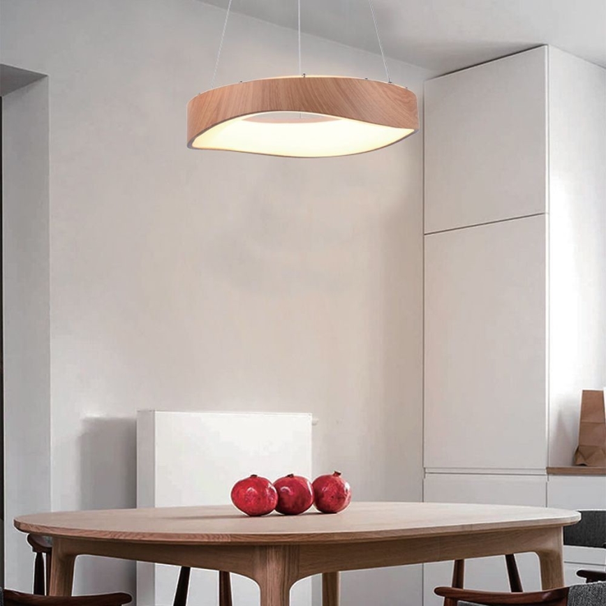 LED luster na sajli LED/18W/230V 3000K prečnik 40 cm braon
