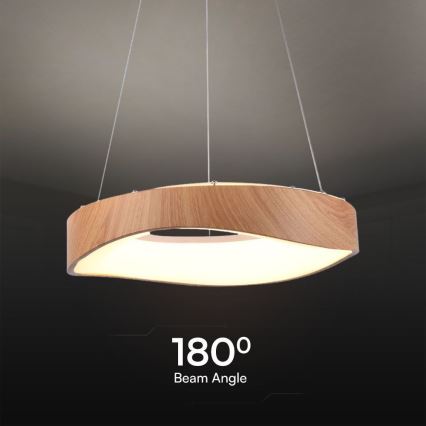 LED luster na sajli LED/18W/230V 3000K prečnik 40 cm braon