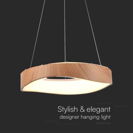 LED luster na sajli LED/18W/230V 3000K prečnik 40 cm braon