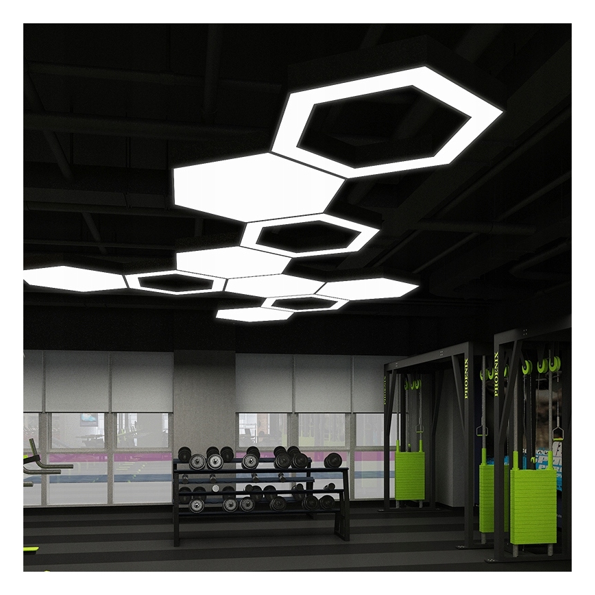 LED luster na sajli LED/20W/230V crna