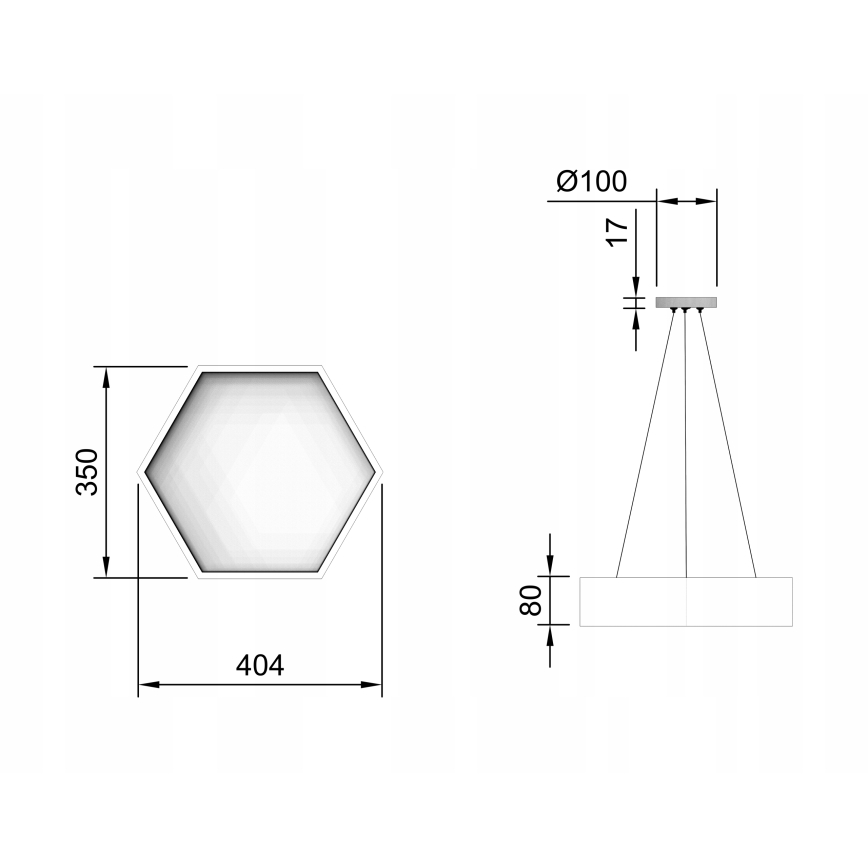 LED luster na sajli LED/20W/230V crna