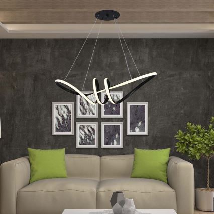 LED luster na sajli LED/24W/230V 3000K crna