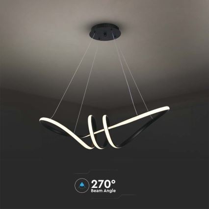 LED luster na sajli LED/24W/230V 3000K crna