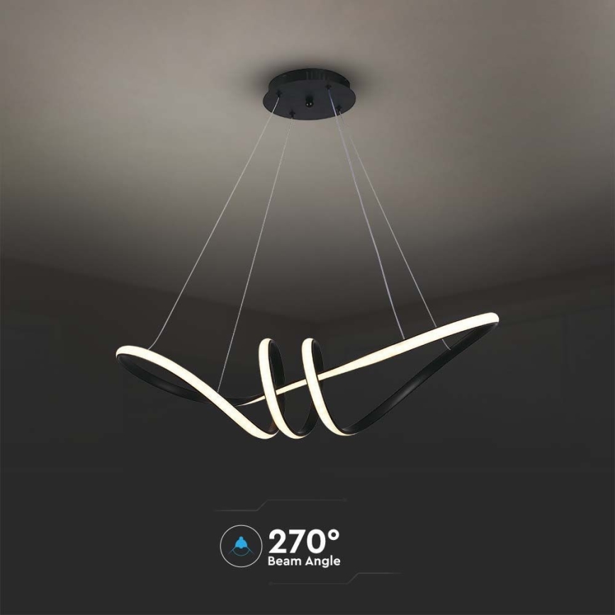 LED luster na sajli LED/24W/230V 3000K crna