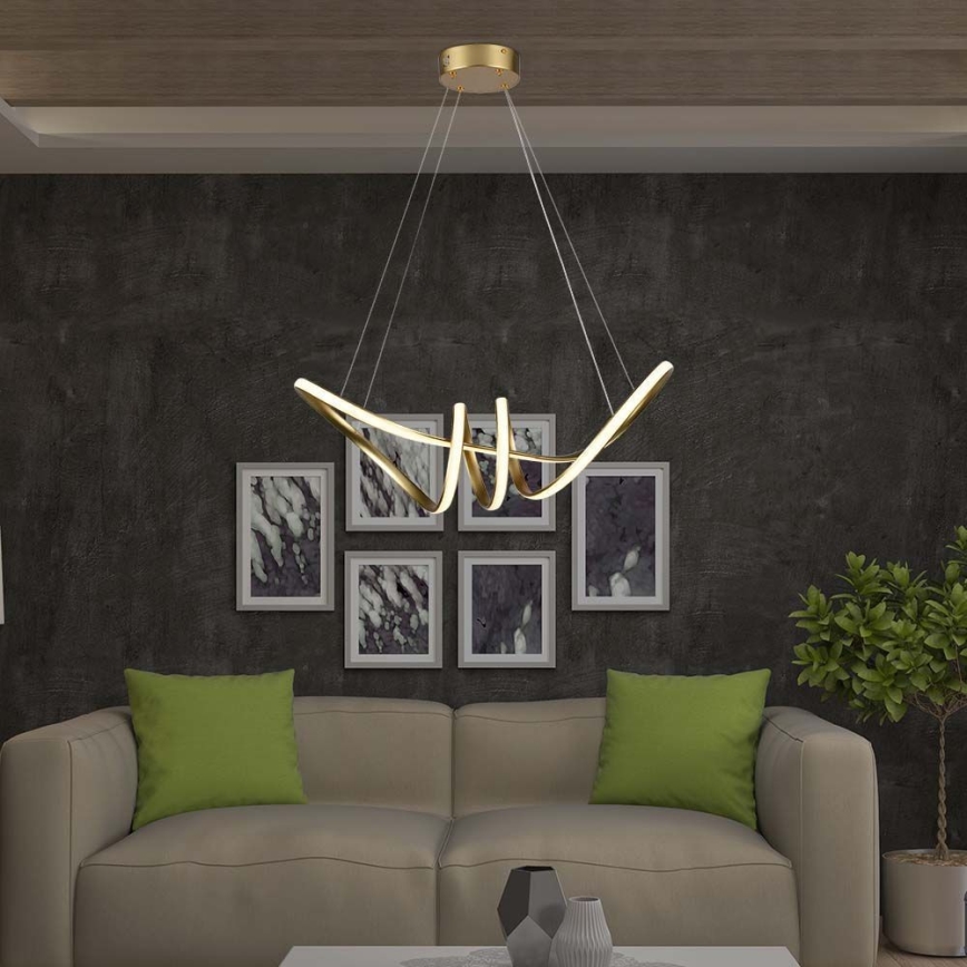 LED luster na sajli LED/24W/230V 3000K zlatni