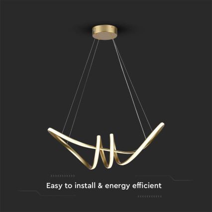LED luster na sajli LED/24W/230V 3000K zlatni
