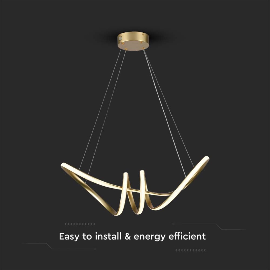 LED luster na sajli LED/24W/230V 3000K zlatni