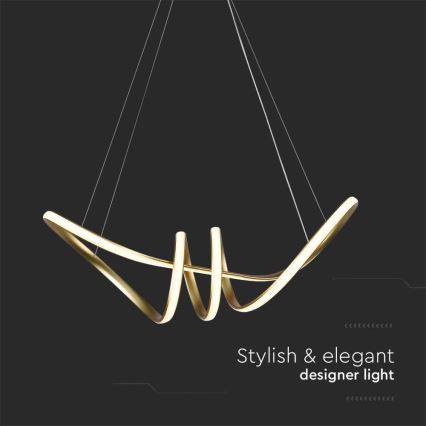 LED luster na sajli LED/24W/230V 3000K zlatni