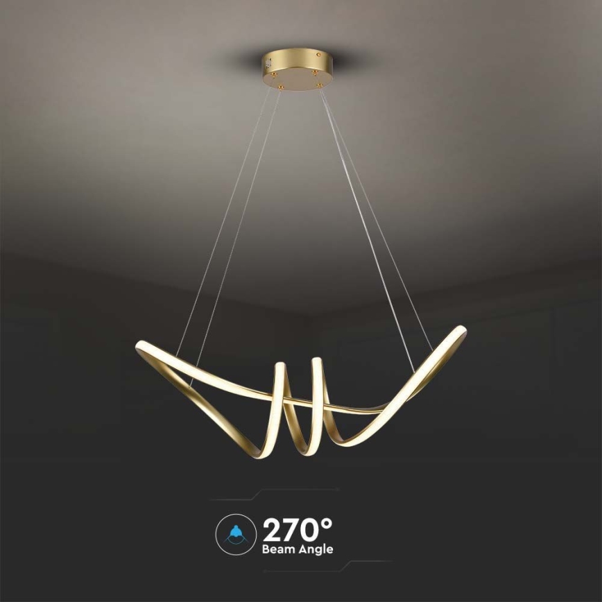 LED luster na sajli LED/24W/230V 3000K zlatni
