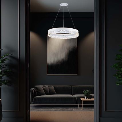 LED luster na sajli LED/25W/230V 3000K prečnik 50 cm bela