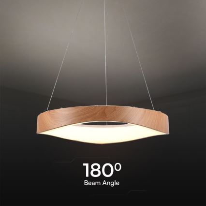 LED luster na sajli LED/25W/230V 3000K Ø 50 cm braon