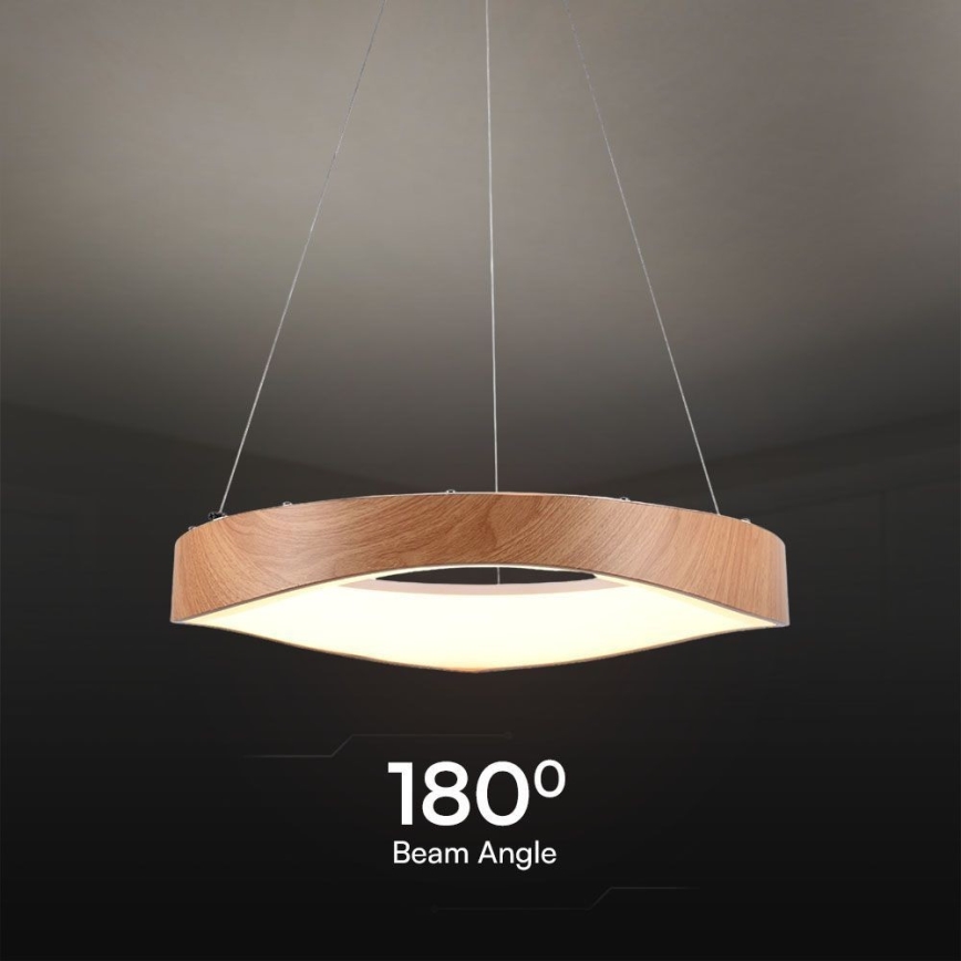 LED luster na sajli LED/25W/230V 3000K Ø 50 cm braon