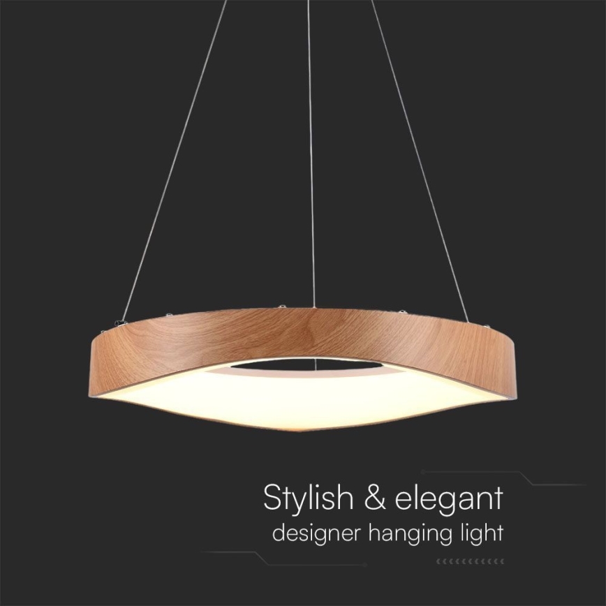 LED luster na sajli LED/25W/230V 3000K Ø 50 cm braon