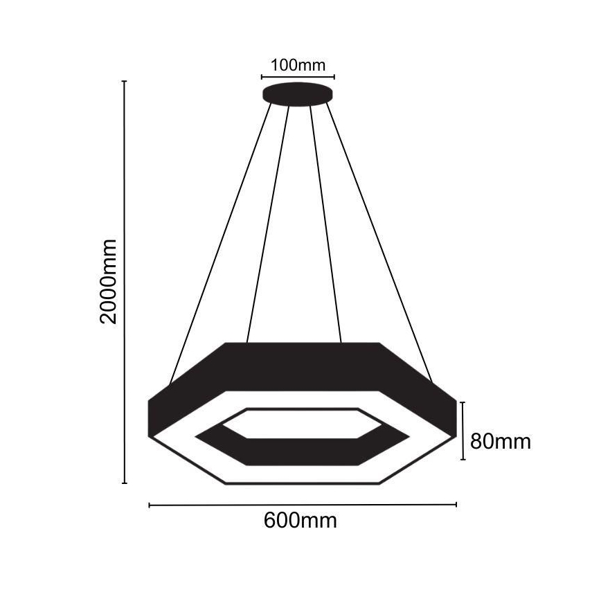 LED luster na sajli LED/28W/230V 4000K prečnik 60 cm