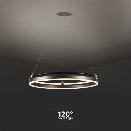 LED luster na sajli LED/30W/230V 3000K prečnik 62 cm braon