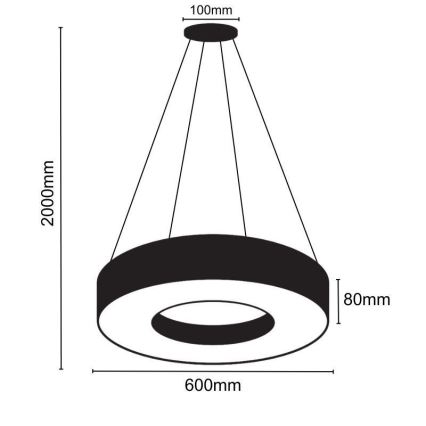 LED luster na sajli LED/30W/230V 4000K prečnik 60 cm