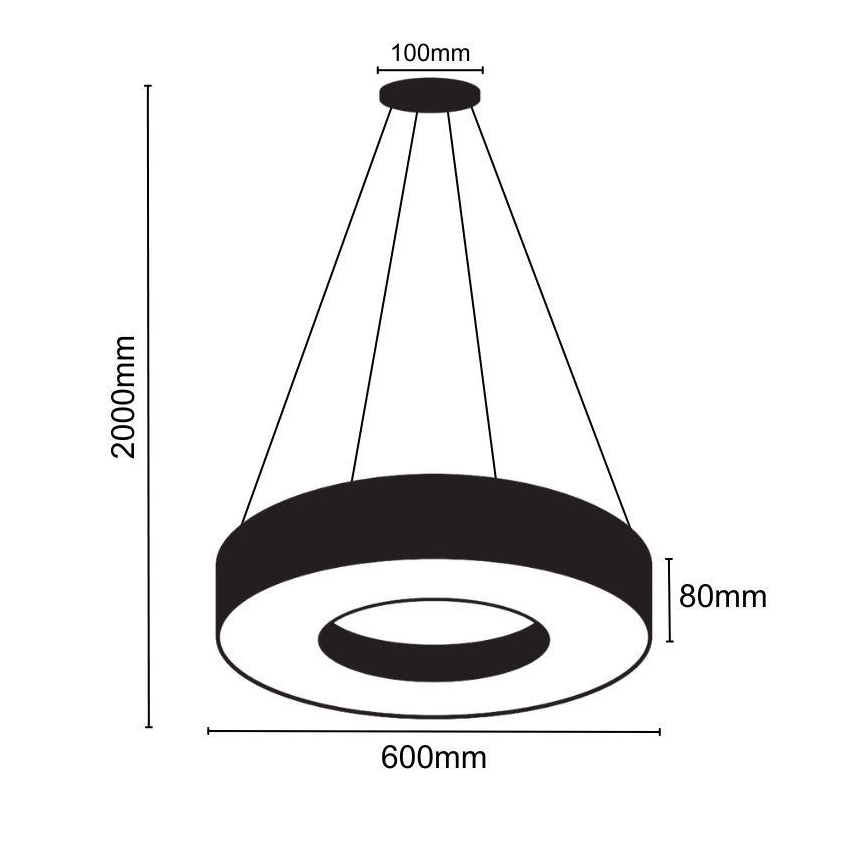 LED luster na sajli LED/30W/230V 4000K prečnik 60 cm