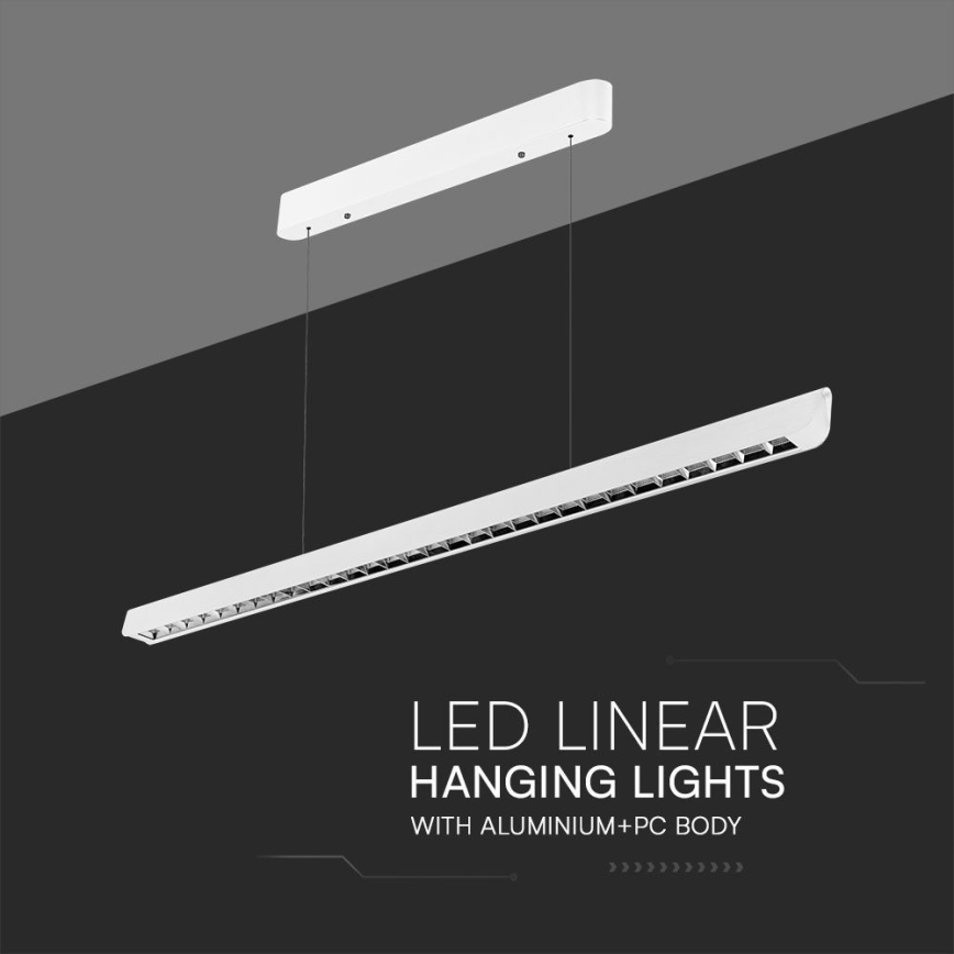 LED luster na sajli LED/36W/230V 3000/4000/6400K bela