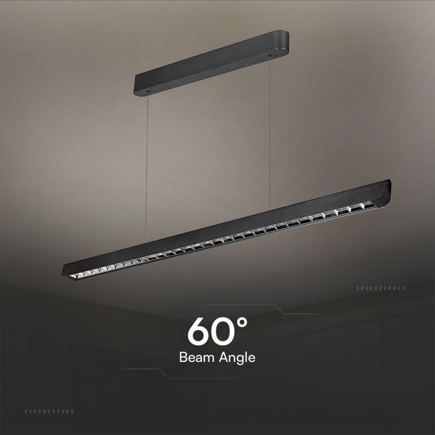 LED luster na sajli LED/36W/230V 3000/4000/6400K crna