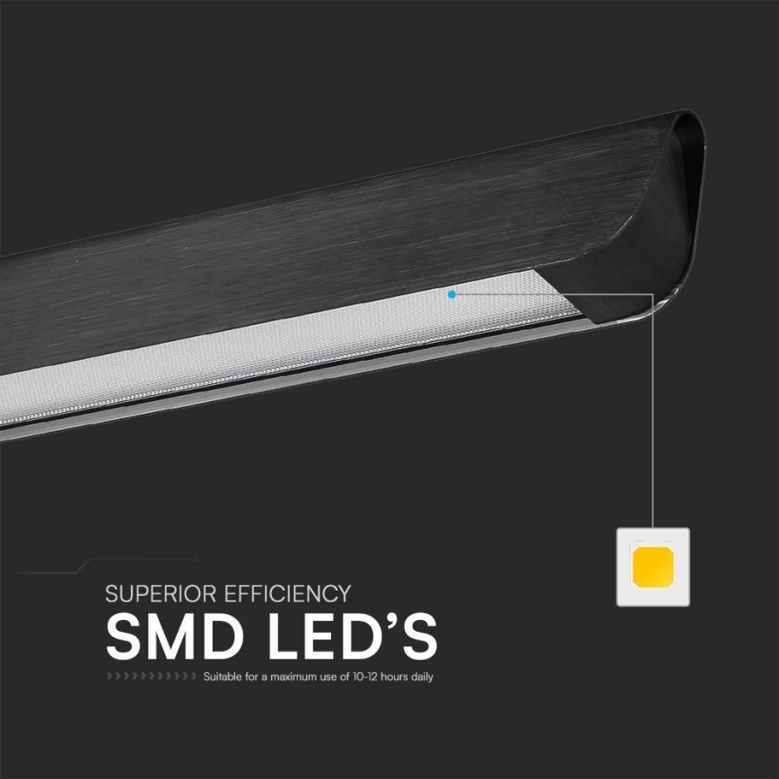 LED luster na sajli LED/36W/230V 3000/4000/6400K crni