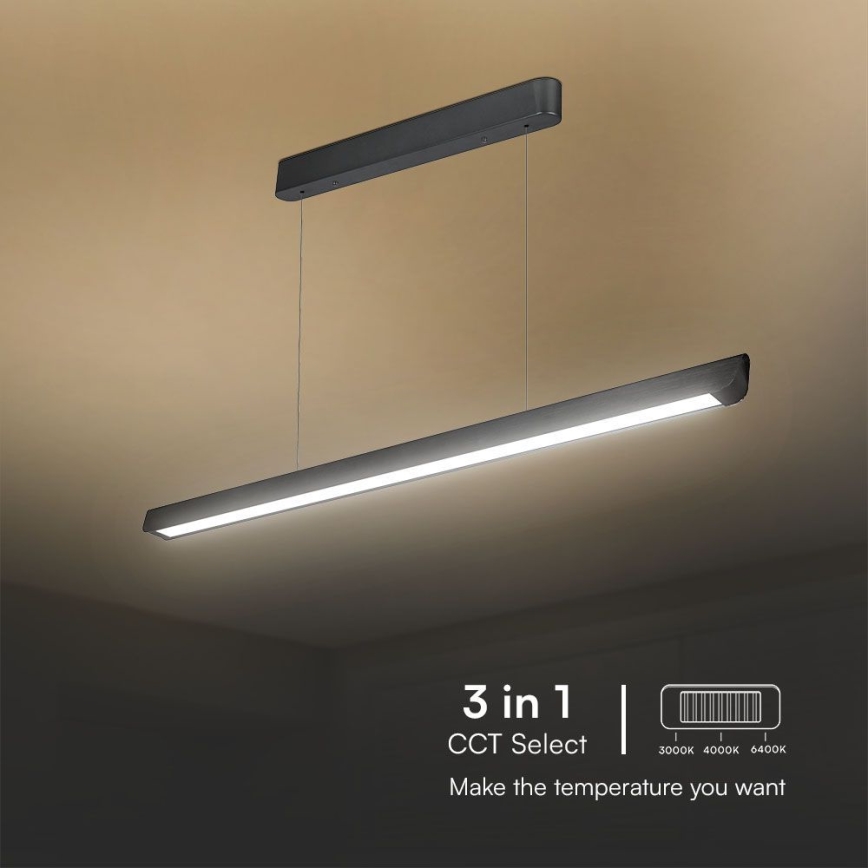 LED luster na sajli LED/36W/230V 3000/4000/6400K crni