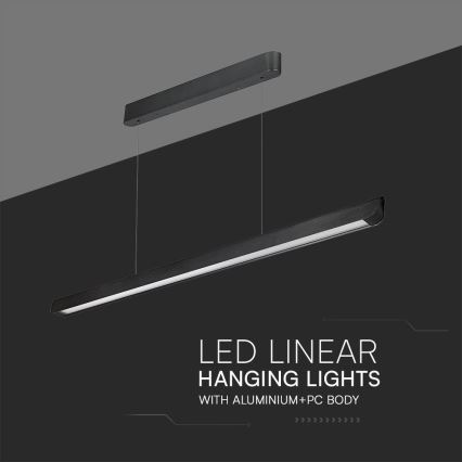 LED luster na sajli LED/36W/230V 3000/4000/6400K crni