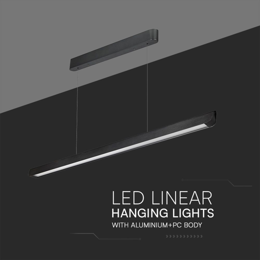 LED luster na sajli LED/36W/230V 3000/4000/6400K crni