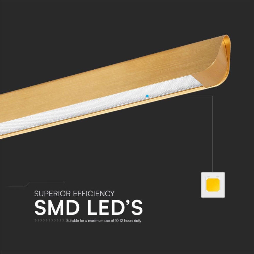 LED luster na sajli LED/36W/230V 3000/4000/6400K zlatni