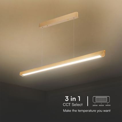 LED luster na sajli LED/36W/230V 3000/4000/6400K zlatni