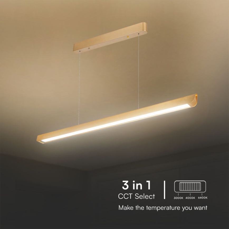 LED luster na sajli LED/36W/230V 3000/4000/6400K zlatni