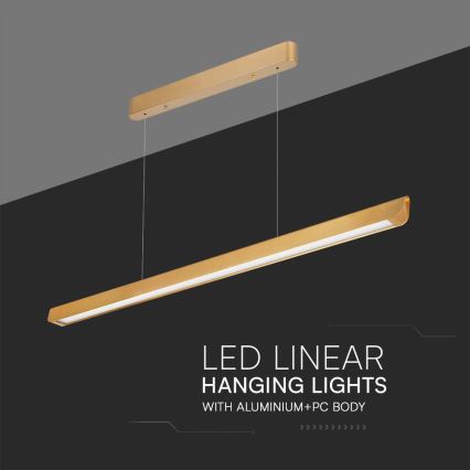 LED luster na sajli LED/36W/230V 3000/4000/6400K zlatni
