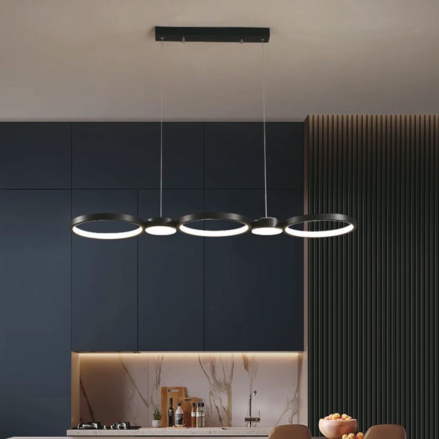 LED luster na sajli LED/38W/230V 3000K crna