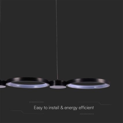 LED luster na sajli LED/38W/230V 3000K crna