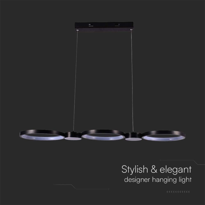 LED luster na sajli LED/38W/230V 3000K crna