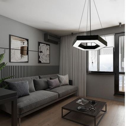 LED luster na sajli LED/40W/230V 4000K prečnik 80 cm