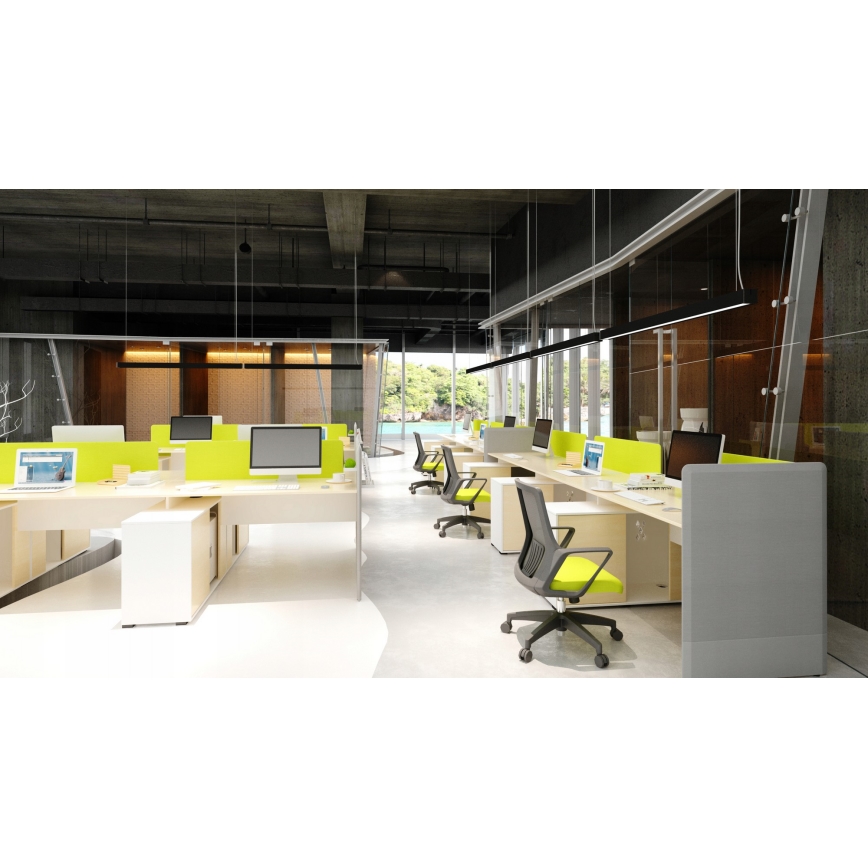 LED luster na sajli LED/44W/230V 4000K 120 cm crna