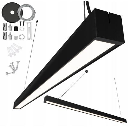 LED luster na sajli LED/44W/230V 6000K 120 cm crna