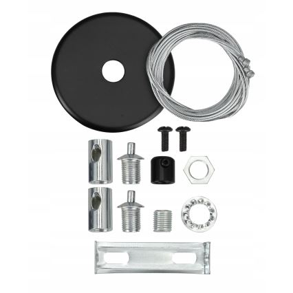 LED luster na sajli LED/44W/230V 6000K 120 cm crna