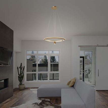 LED luster na sajli LED/45W/230V 4000K prečnika 62 cm zlatna