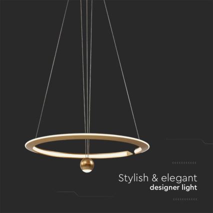 LED luster na sajli LED/45W/230V 4000K prečnika 62 cm zlatna