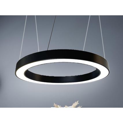 LED luster na sajli LED/50W/230V 4000K prečnik 100 cm crni
