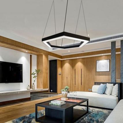 LED luster na sajli LED/50W/230V 4000K prečnik 100 cm