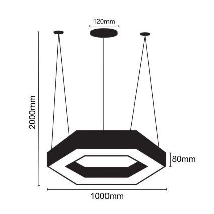 LED luster na sajli LED/50W/230V 4000K prečnik 100 cm
